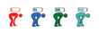 © Kayla Quentin - Burnout exhaustion icons, vector illustration set of tired people showing fatigue and emotional drain, man bent over from burnout, mental health mood concept, stress awareness,