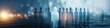 © sam richter - One glowing figure stands out among a crowd of dark blurred silhouettes, symbolizing uniqueness and leadership.