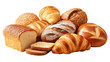 © Orod - Delicious variety of fresh baked breads and pastries isolated on white background for bakery advertising.