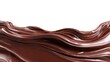 © zulfa - A swirling mass of glossy, dark chocolate against a stark white background