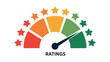 © Ghulam - A colorful rating system with a gauge and stars indicating different levels of quality or performance