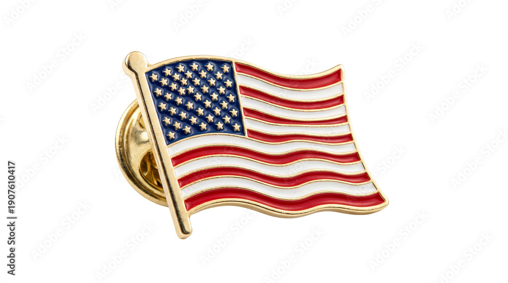 Transparent Pin Flags American flag lapel pin on transparent background Stock Photo | Adobe Stock