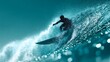 © kirania - Surfer Riding a Powerful Wave in a Turquoise Ocean.