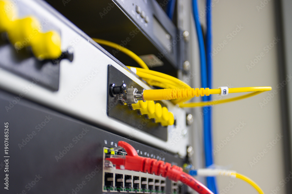 Module To Plug Into Network Ethernet cables plugged into network switch ports, showing wired ...