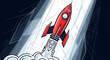 © Umair Shahzaid  - This dynamic illustration of a rocket launch represents startup growth, innovation, success, and business acceleration. The rocket symbolizes new ideas, product launches, rapid progress, and achieving