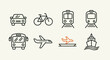 © BudiSantoso - Transportation icons car bicycle train plane