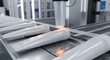 © WisChi - Automated production line sealing cosmetic tubes on a conveyor belt manufacturing