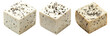 © boule1301 - Cubes of seasoned tofu with visible herbs and spices, arranged in stack isolated on white transparent background