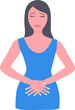 © panchanok - woman having stomach ache suffering from stomach pain , constipation, menstrual pain Health concept background
