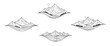 © Albina - Stylized mountain landscape decorative dividers for adventure-themed design