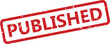© fatimatz - A rectangular red grunge rubber stamp with the word PUBLISHED in bold capital letters on a bright white background
