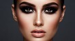 © sukar - Dramatic Smokey Eye Makeup Look on a Beautiful Womans Face.