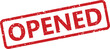 © fatimatz - Bold red grunge rubber stamp showing the word OPENED prominently displayed on a clean white surface