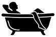 © Rani - Person relaxing in bathtub black silhouette vector icon