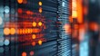 © admin_design - Abstract digital data stream visualized with glowing orange lights and intricate patterns.