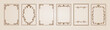 © sabelskaya - Brown vintage ornate frame vector set, fancy decorative element, rectangle ornament border, royal line floral art design