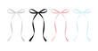 © yuliabikirova - Minimalist bow illustration in flat vector style. Cute decorative ribbon bow with clean shapes and smooth curves, isolated on white background. Perfect for invitations, branding, packaging, cards, and