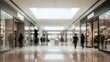 © thenort - A blurry perspective down a shopping mall hallway, featuring storefronts and people