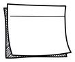 © Maestro - Simple hand drawn graphic of a blank sticky note perfect for adding personal messages and reminders to digital projects or presentations requiring a casual, organized feel