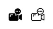 © MdDelowar - Video Call Icons: Solid Black and Outline Styles for Online Communication