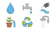 © UP ZONE - Celebrating World Water Day with Conservation Symbols and Eco-Friendly Illustrations
