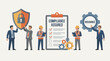 © Specialist  - Businessmen with compliance and insurance.