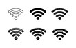 © 123levit - Collection of diverse Wi-Fi signal icons in various artistic styles and textures