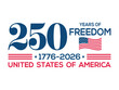 © T-Artist Studio - 250 Years of Freedom , United States of America Logo on White Background