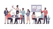© naufallhadi - Dynamic business professionals collaborating in a diverse office environment, engaging in strategic meetings, presentations, and productive teamwork to foster innovation and drive corporate success