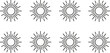 © Mohammad - Radiant sunburst icons set simple line sunshine symbols vector illustration collection weather decorative design elements pack