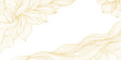 © GraphixEra - Elegant golden floral and wave pattern overlay on white background, intricate line art decorative design