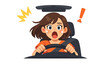 © Viktar - A young woman, visibly shocked, is driving a car