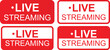 © Ahmad - Live streaming notification labels with red rectangular broadcast indicators