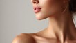 © LimeSky - Image of a young woman s face neck and shoulders highlighting her glowing skin and beauty Focus on natural beauty skincare and wellness