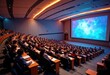 © Yaroslava - University Lecture Hall with Tiered Seating and Central Projector Enhancements Ideal for Interactive Learning Sessions