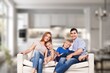© BillionPhotos.com - Happy young family have fun in living room.