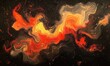 © Sergey - Abstract swirling flames of orange and red with glowing embers, creating a dynamic and energetic visual against a dark background