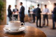 © Acrdesign - Hot coffee on table during corporate networking event
