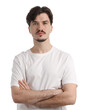 © New Africa - Handsome man with mustache on white background