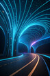 © Sohail - Digital highway, neon lights, technology background, futuristic, Abstract Technology Road with Flowing Light Trails