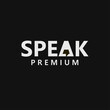 © alpha - Modern 'SPEAK PREMIUM' Typographic Logo with Stylized Letter A Symbolizing Speech and Progress.