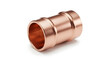 © Pixel By Bi - Close-up studio shot of a shiny copper pipe coupling fitting on a white background, essential for plumbing systems.