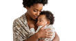 © Donnangelo - A loving African American mother holding her baby close on transparent background