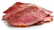 © Keo - Sliced beef steak on a white background.