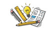 © fardo - Creative process illustration showcasing brainstorming idea generation and architectural design