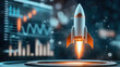 © Poramet - Abstract rocket launch and graph growing up