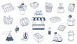 © gurlinthetri - Set of hand drawn vector local market icons doodle collection set