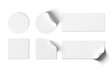 © sdecoret - Collection of stickers isolated on transparent background. Mockup of blank labels. 3d rendering