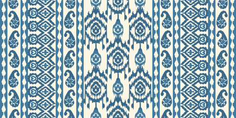  Abstract ethnic ikat background. Ethnic seamless pattern in tribal. Fabric Mexican style. Design for wallpaper, vector illustration, fabric, clothing, carpet, textile, batik, embroidery.