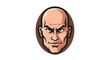 © razikenestock - Cartoon angry bald man with intense expression